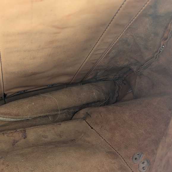 Vintage Beckman Style Rucksack Brown Leather Backpack - Picture 13 of 16